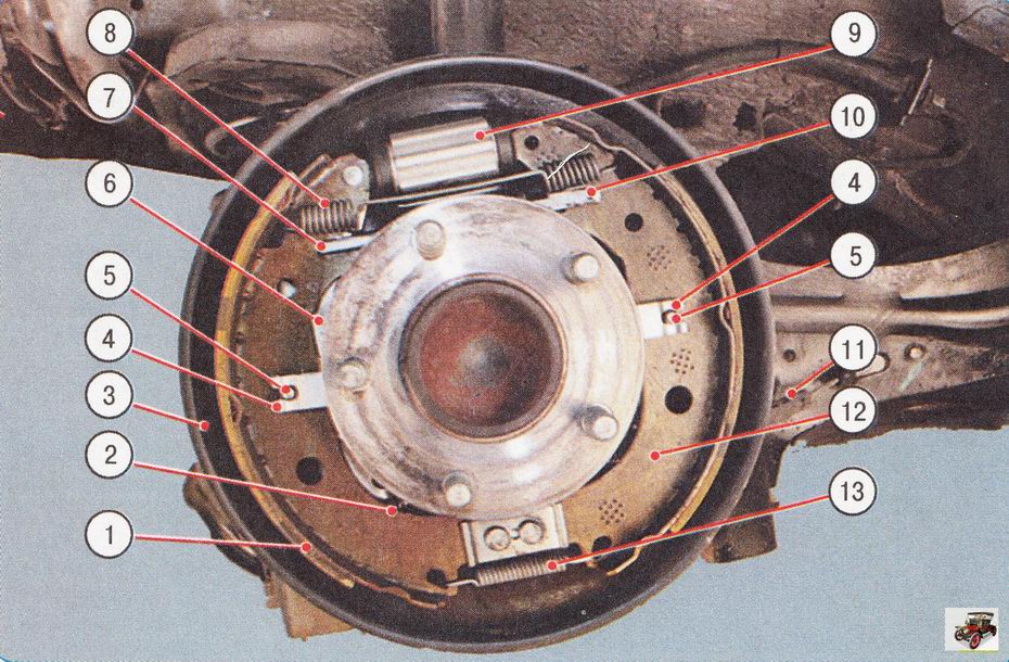 Тормозной механизм заднего колеса автомобиль Форд Фокус 2