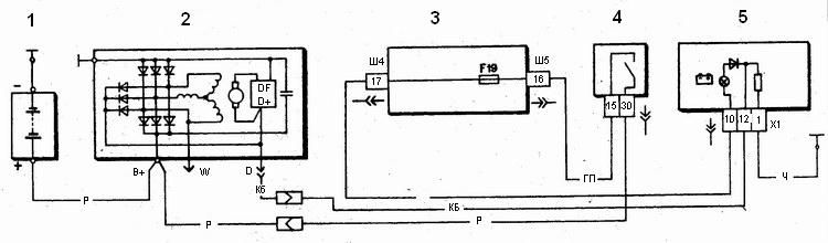 схема соединений системы генератора ваз 2110-ваз 2111-ваз 2112