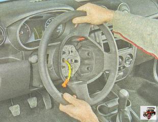 снятие и установка рулевого колеса (руля)  Лада Гранта ВАЗ 2190